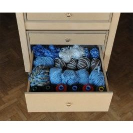 module de tiroir 6 tiroir pelotes de laine bleues