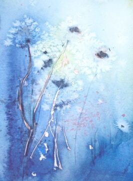 aquarelle fleurs bleues