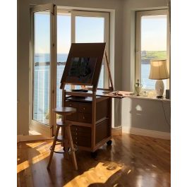 Easel with Drawers Dalkey Dublin Irlande and sea