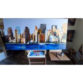 Chevalet toile huile urbaine Erquy