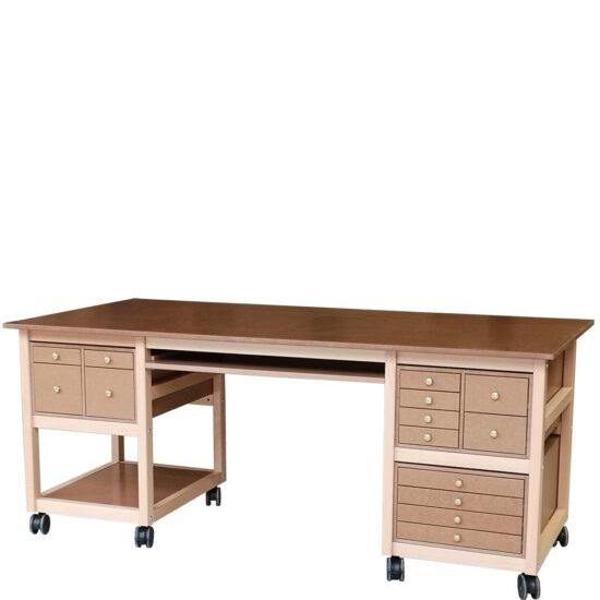 Escritorio XL de madera con espacio para ordenador