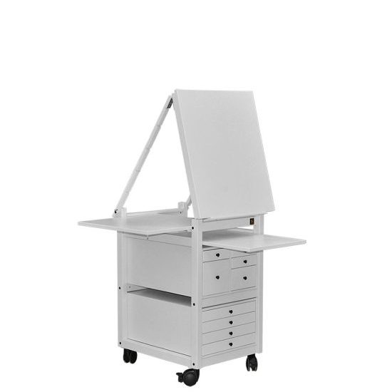 Chevalet blanc avec tiroirs pour rangements